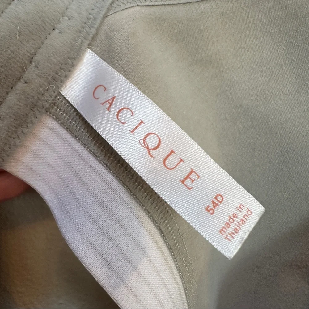 Cacique Unlined Full Coverage‎ No Wire Lace Bra Gray Women’s Sz 54D